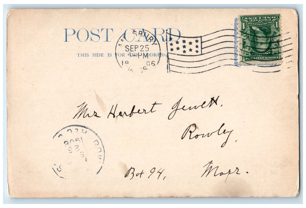 1906 Witthier's Birthplace Interior Portrait Amesbury Massachusetts MA Postcard