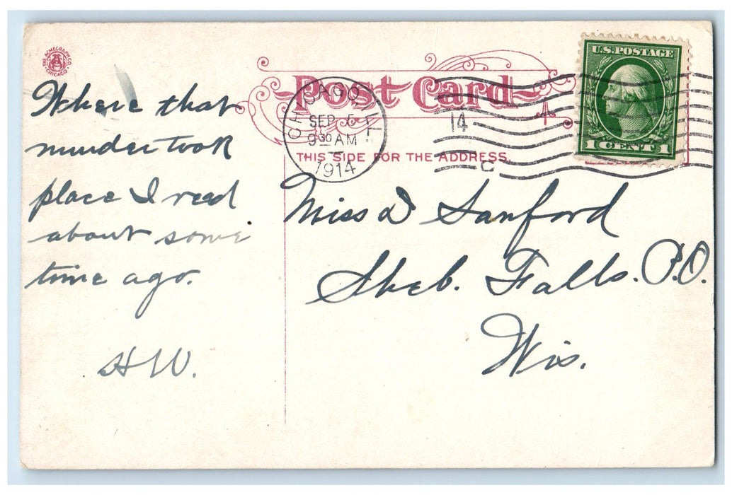 1914 People Gas Light And Coke Building View Chicago Illinois IL Posted Postcard