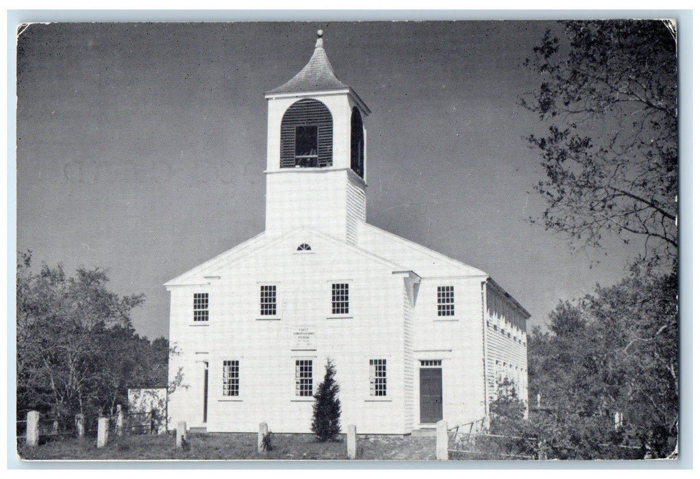 c1960s First Congregational Parish Cape Cod Illinois IL Unposted Trees Postcard