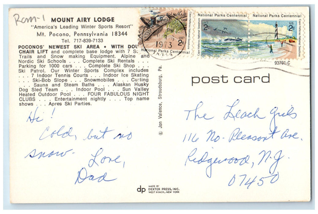1973 Mount Airy Lodge Multiview Mt. Pocono Pennsylvania PA Posted  Postcard