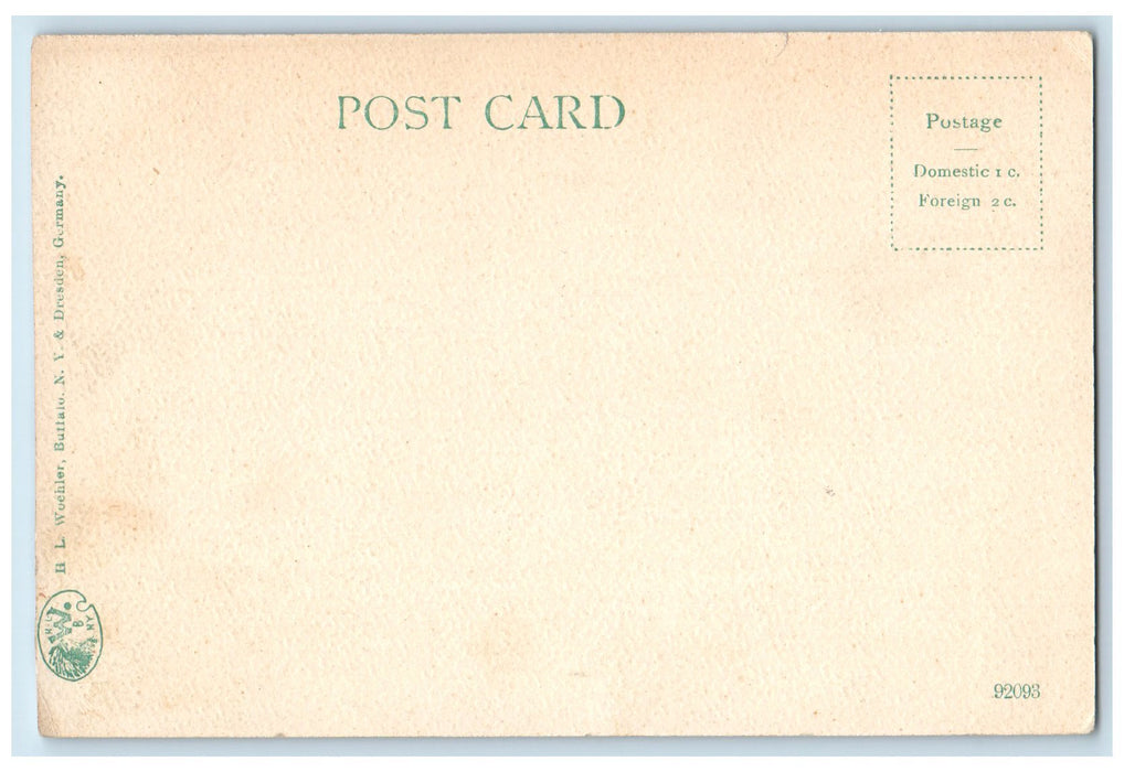 c1905 Entrance To Harbor Ship Smokestack Lighthouse Buffalo New York NY Postcard