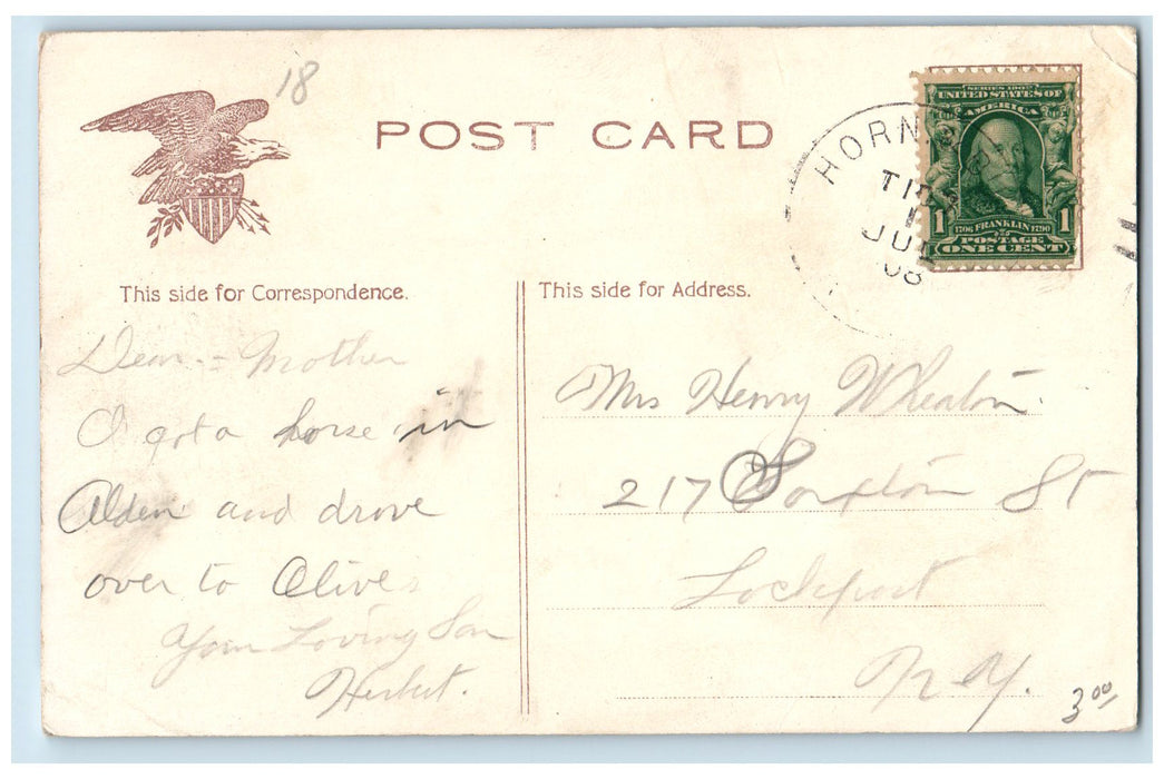 c1920's Fire Boat In Action Fire Man Water Hose On Tugboat Buffalo NY Postcard