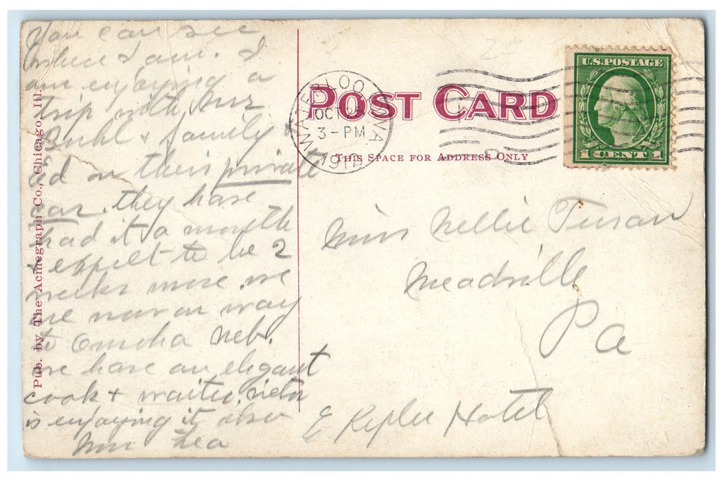 1912 Stephenson Street Looking East Establishments Freeport Illinois IL Postcard