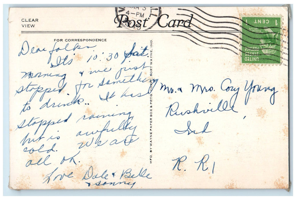 1945 Vandalia Country Golf Club Golf Course Guest Vandalia Illinois IL Postcard