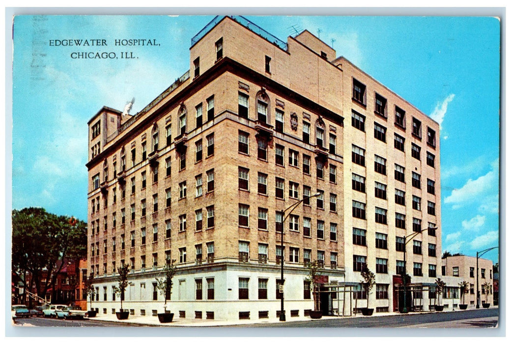 1982 Edgewater Hospital Exterior Roadside Chicago Illinois IL Posted Postcard