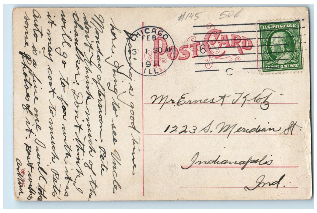 1911 Jack Knife Bridge Chicago River Steam Ship Chicago Illinois IL Postcard