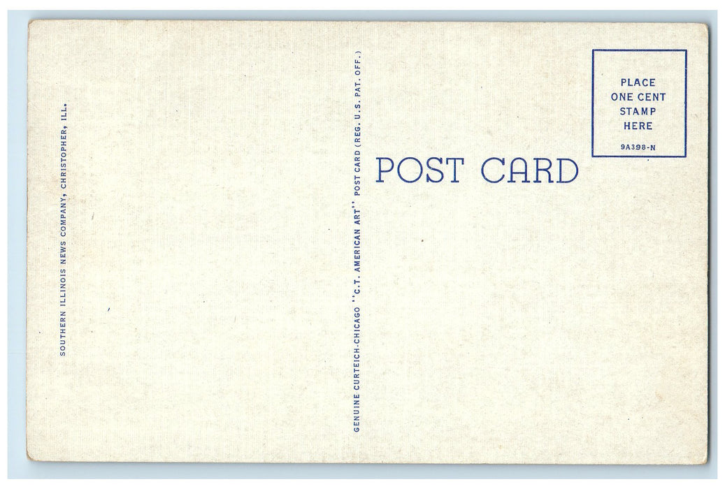 c1940 Centralia High School Building Campus Cars Centralia Illinois IL Postcard