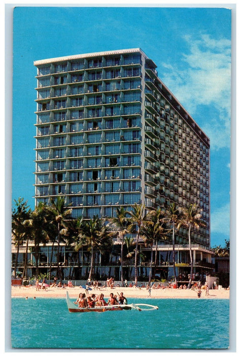 c1950 The Outrigger Hotel Restaurant Tourist Waikiki Honolulu Hawaii HI Postcard