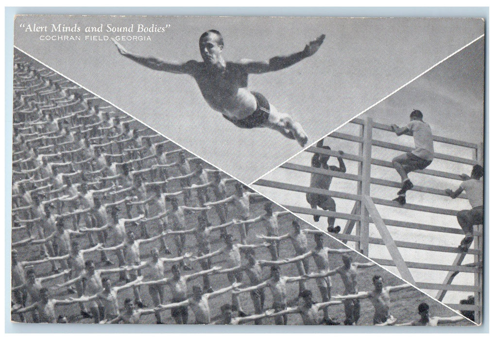 c1950 Alert Minds & Sound Bodies Training Pilot School Cochran Field GA Postcard
