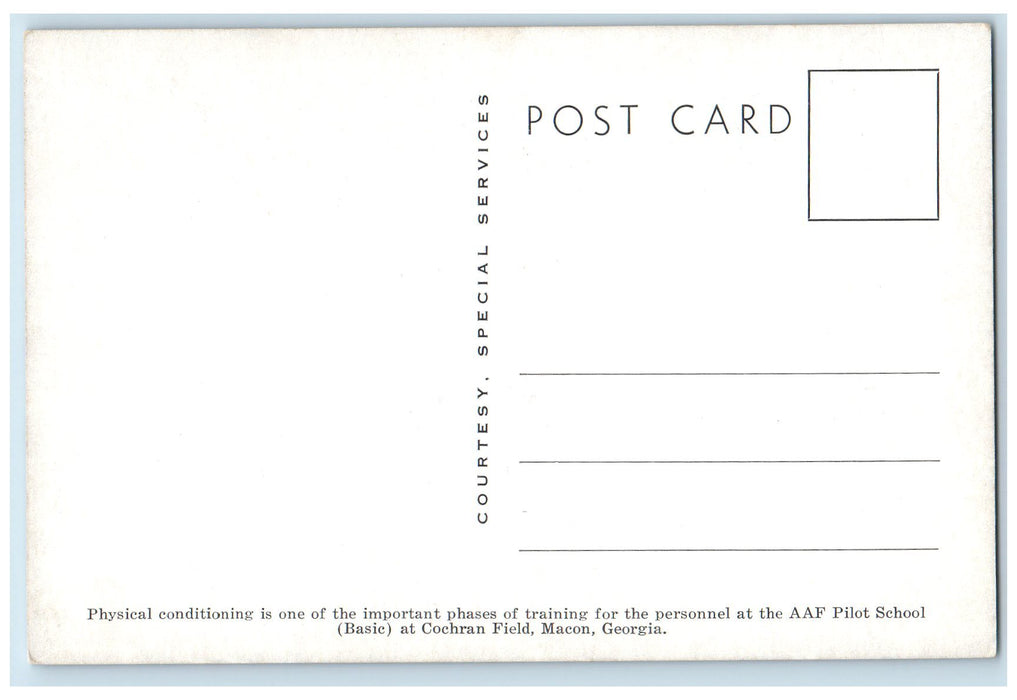 c1950 Alert Minds & Sound Bodies Training Pilot School Cochran Field GA Postcard