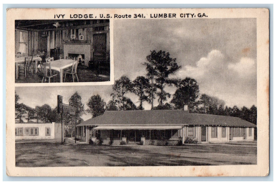 c1920 Ivy Lodge US Route 341 Building Restaurant Lumber City Georgia GA Postcard