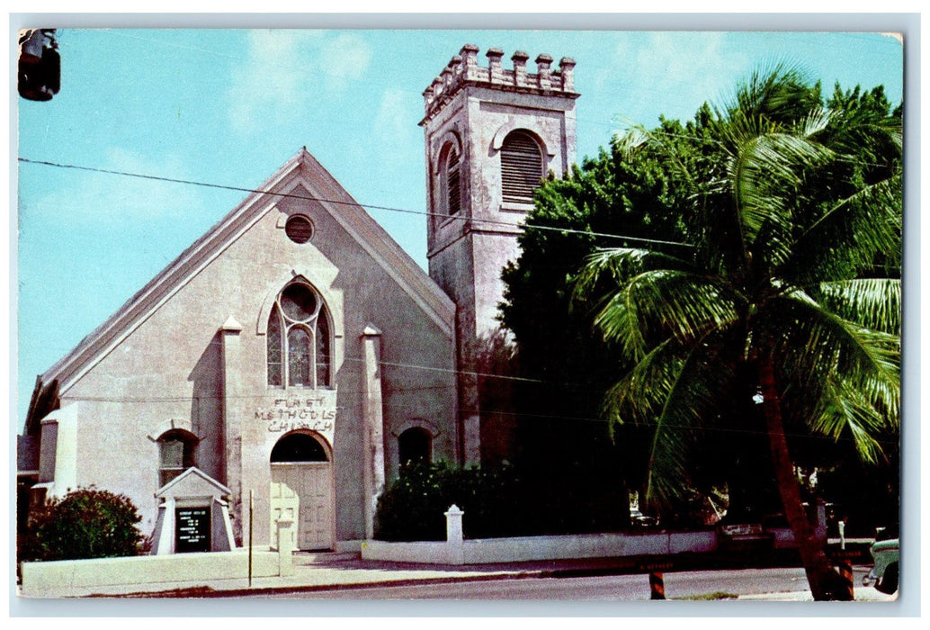 1985 First Methodist Church Old Stone Church Key West Florida FL Posted Postcard