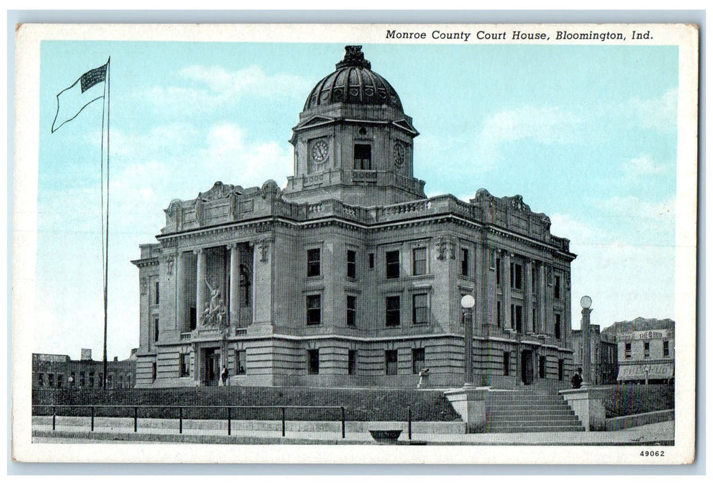 c1920's Monroe County Court House Bloomington Indiana IN Postcard