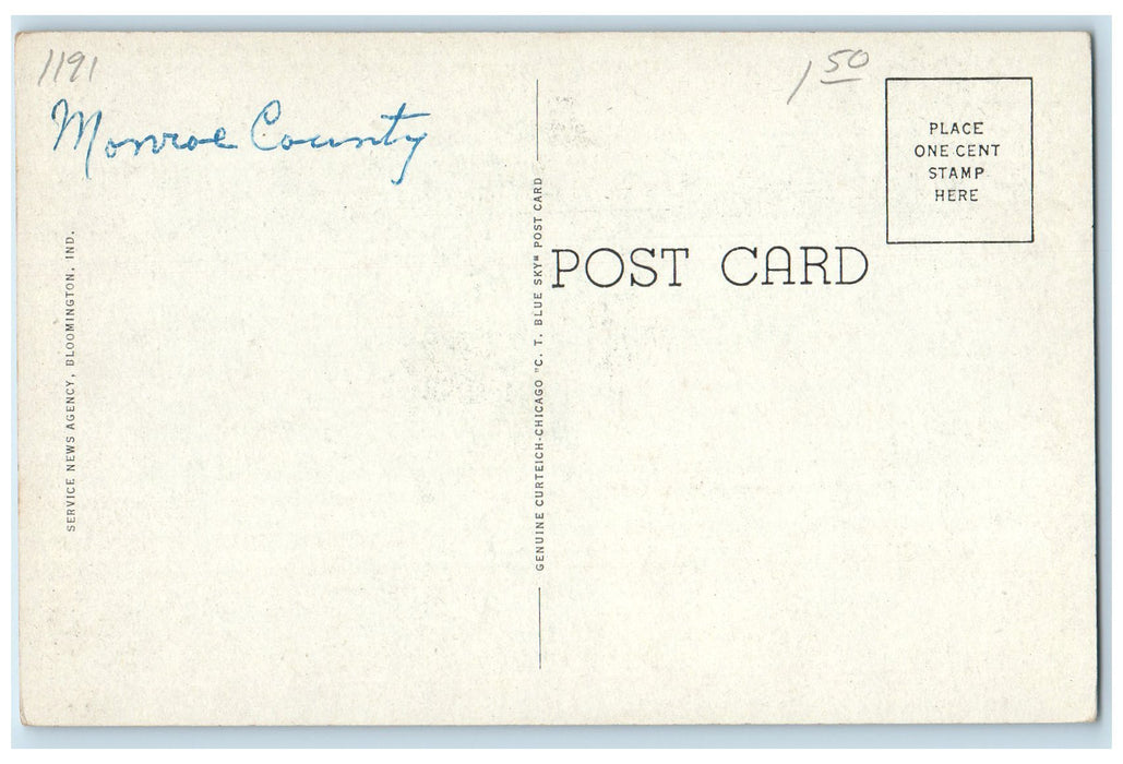 c1920's Monroe County Court House Bloomington Indiana IN Postcard