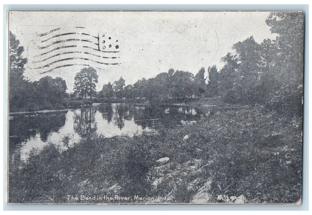 1909 Bend In The River Lake Grove Riverside Marion Indiana IN Posted Postcard