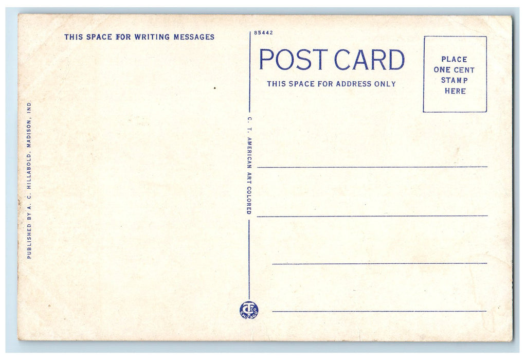c1940's Canaan Road Creek River Dirt Road Hills View Madison Indiana IN Postcard