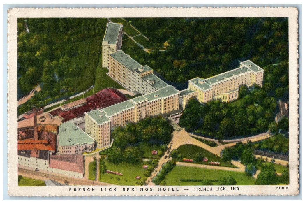 1933 French Lick Springs Hotel Restaurant Building Indiana IN Posted Postcard