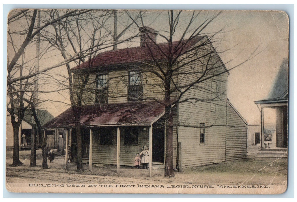 c1920's Building Used by First Indiana Legislature Vincennes Indiana IN Postcard