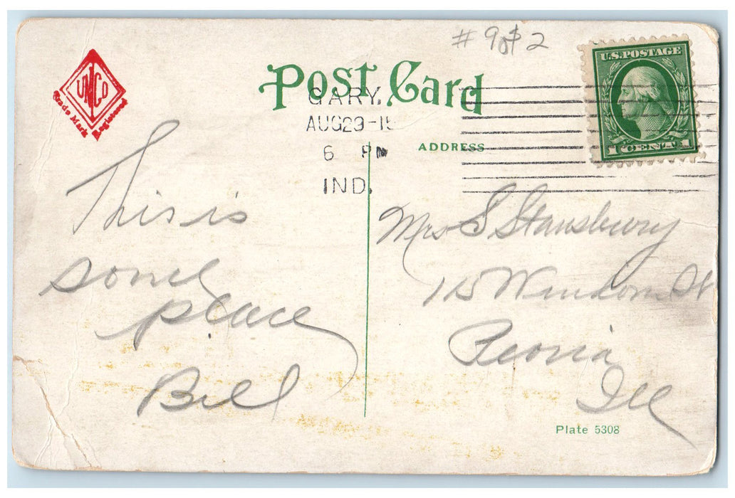 1915 Mercy Hospital Building Roadside Pathways Entrance Gary Indiana IN Postcard