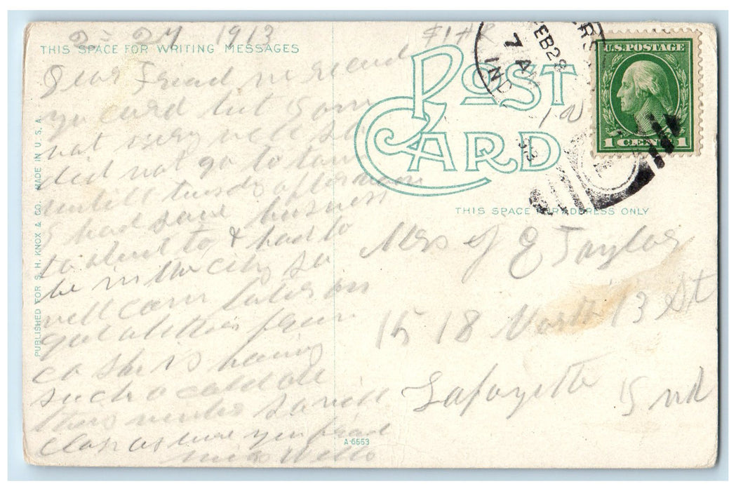 1913 McCulloch Park Connecting Roads Kids Playing Muncie Indiana IN Postcard