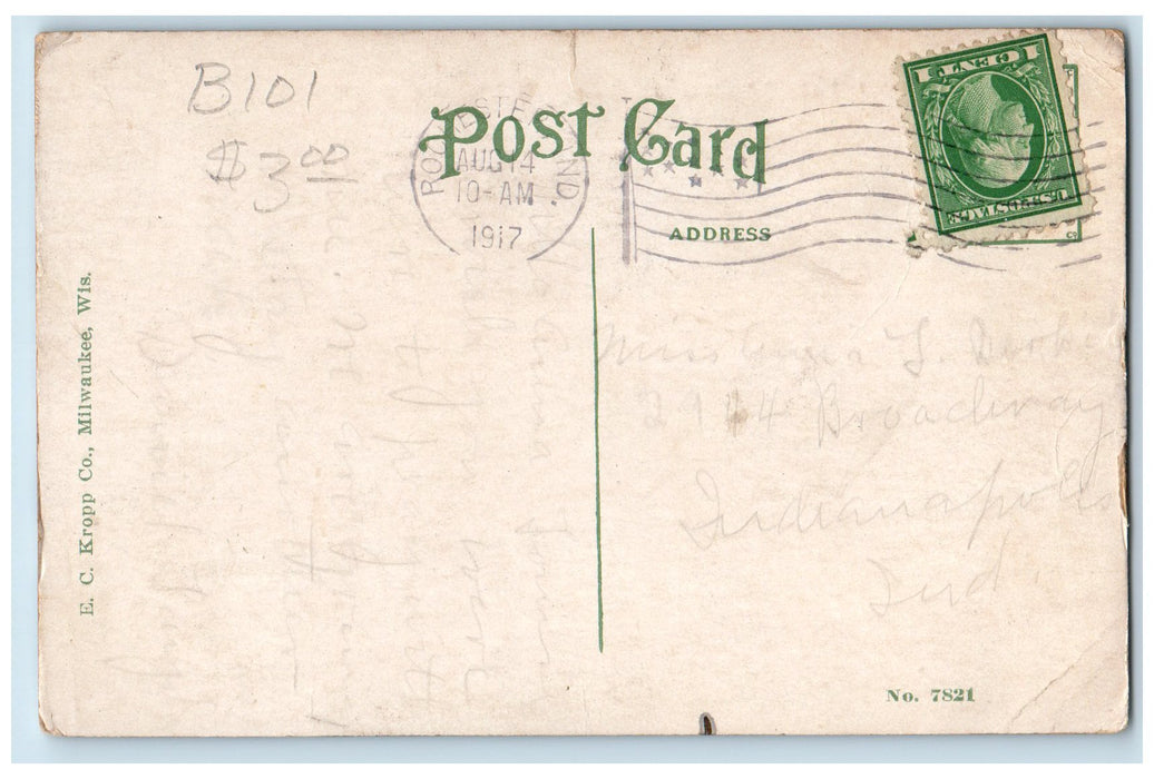 1917 West Side Hotel Lake Manitou Boat Docking Restaurant Rochester IN Postcard