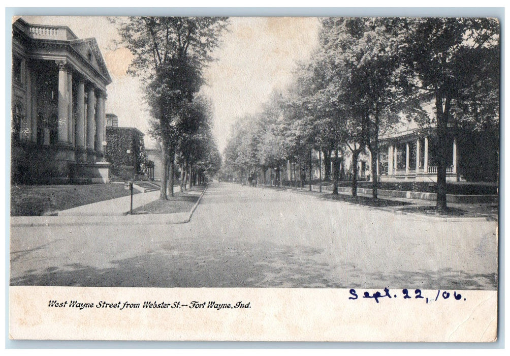 c1905 West Wayne Street From Webster Street Road Fort Wayne Indiana IN Postcard