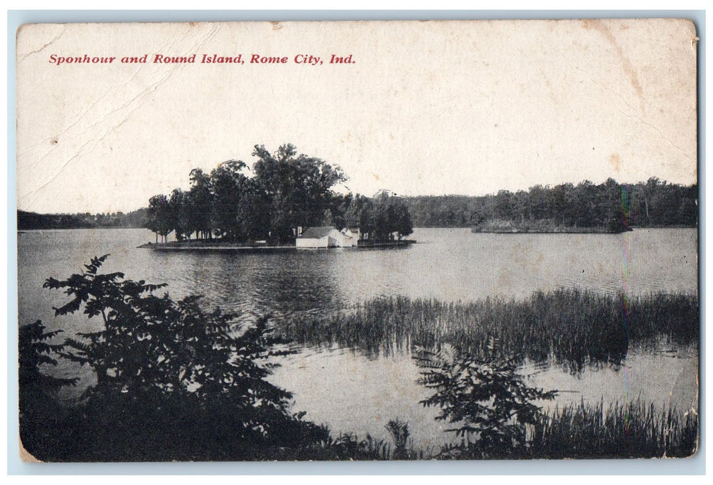 c1950's Sponhour & Round Island House Lake River Rome City Indiana IN Postcard