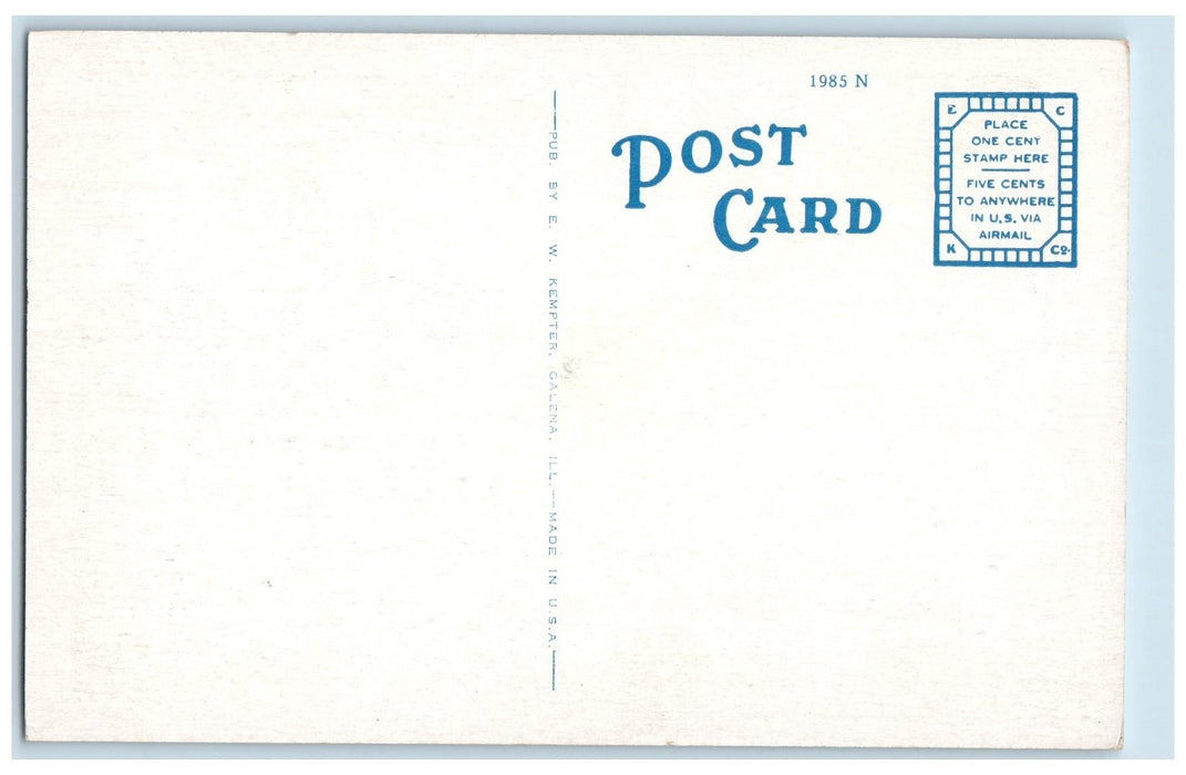 c1940s Stairway Man Standing Scene Galena Illinois IL Unposted Vintage Postcard