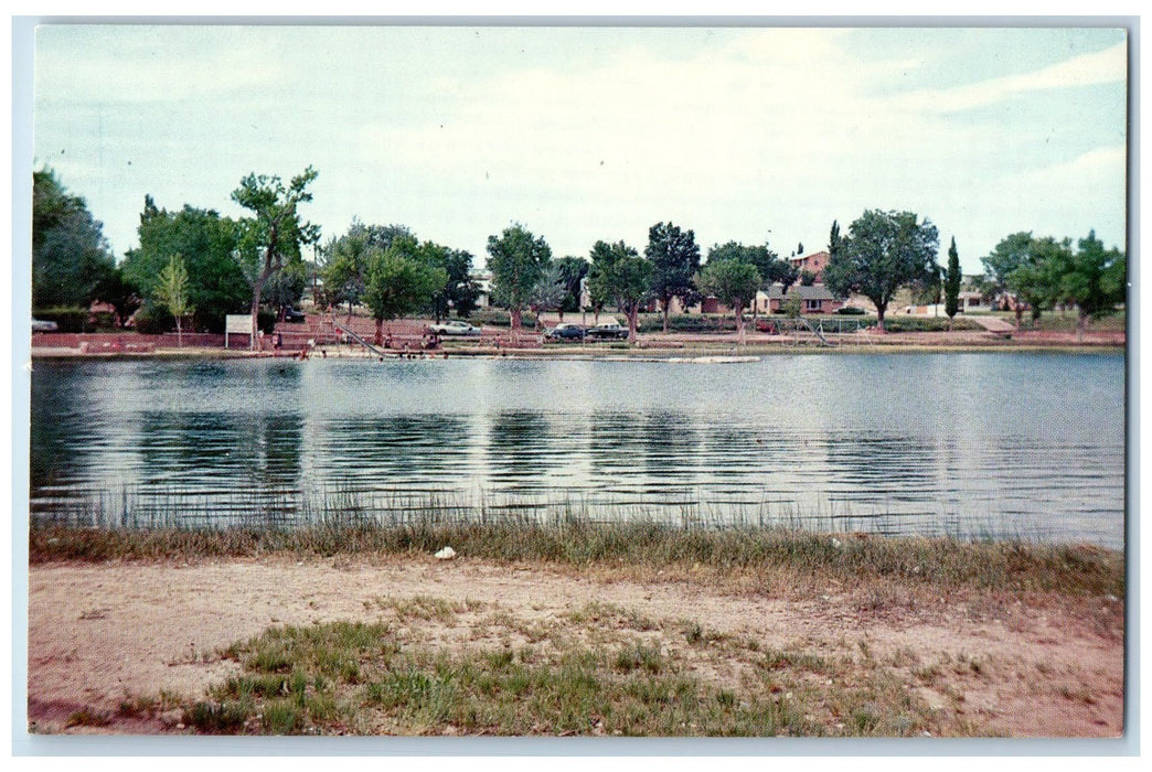 c1960s Santa Rosa Park Lake Santa Rosa New Mexico NM Unposted Trees Postcard