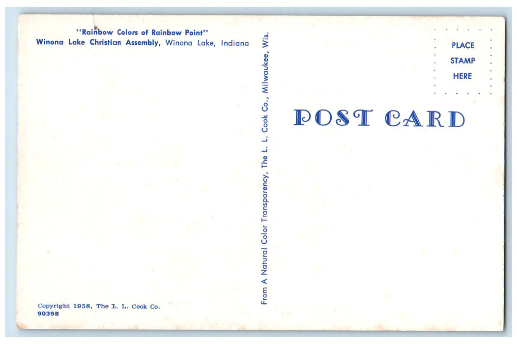 c1960's Winona Lake Christian Assembly Winona Lake Indiana IN Unposted Postcard