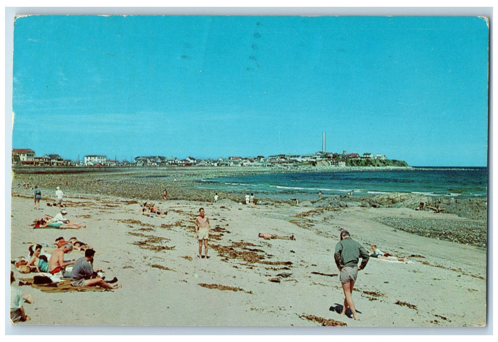 1964 Hampton Beach Sea Bathing Scene New Hampshire NH Posted Vintage Postcard
