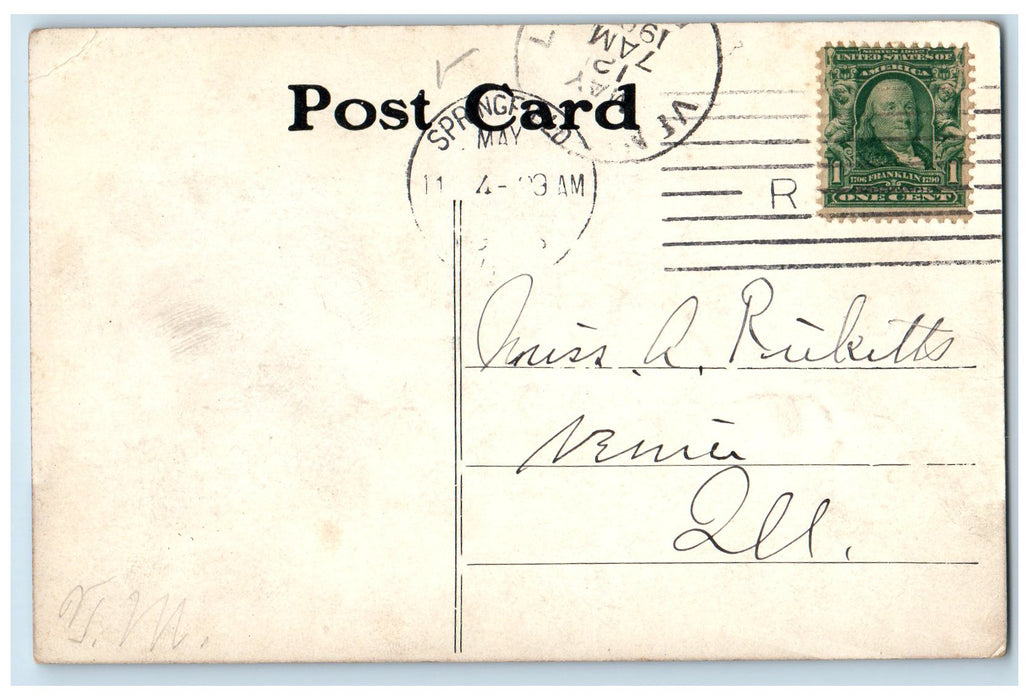 1911 State Capitol Exterior Roadside Springfield Illinois IL Posted Postcard