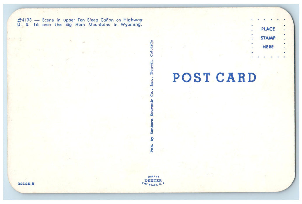 c1960s Scene In Upper Ten Sleep Canon Big Horn Mountains In Wyoming WY Postcard