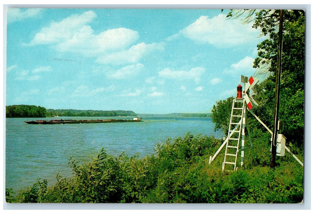 c1960s Beacon Light On Ohio River Scene Louisville Kentucky KY Unposted Postcard