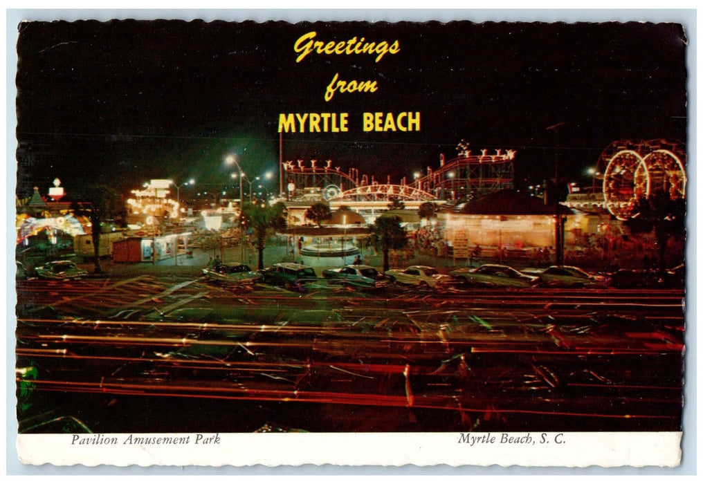 1981 Greetings From Myrtle Beach Pavilion Amusement Park View SC Posted Postcard