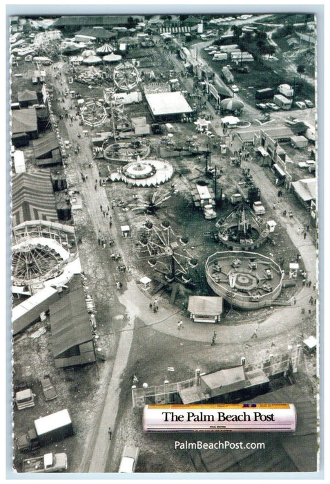 c1960s Bird's Eye View Of The South Florida Fair Palm Beach Florida FL Postcard