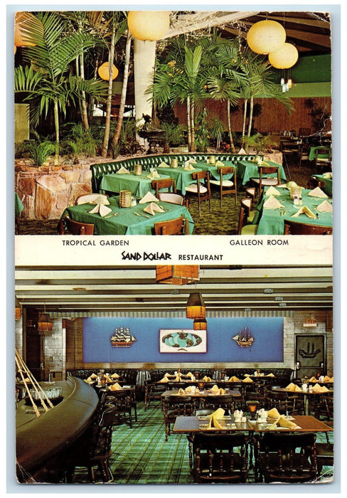 1970 Tropical Garden And Galleon Room Restaurant St. Petersburg FL Postcard