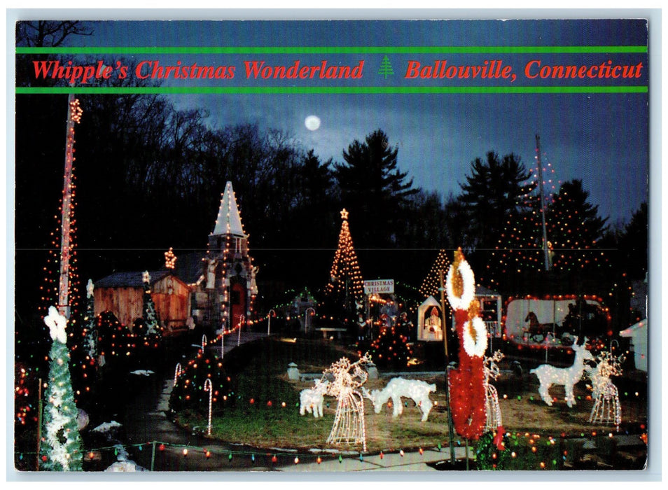 c1960s Whipple's Christmas Wonderland Scene Ballouville Connecticut CT  Postcard