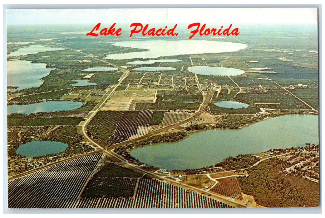c1960s Lake Placid View And Hills Highlands County Florida AZ Unposted Postcard