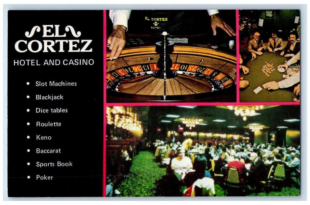 c1960s El Cortez Hotel And Casino Dice Scene Tables Las Vegas Nevada NV Postcard