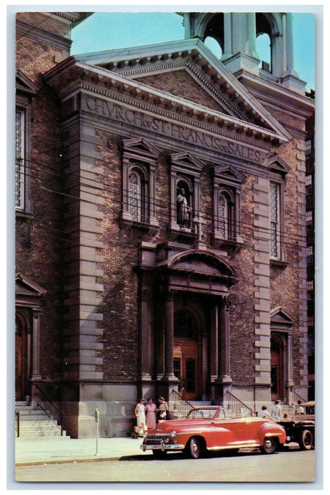 c1960's St. Francis De Sales Church Exterior Paducah Kentucky KY Cars Postcard