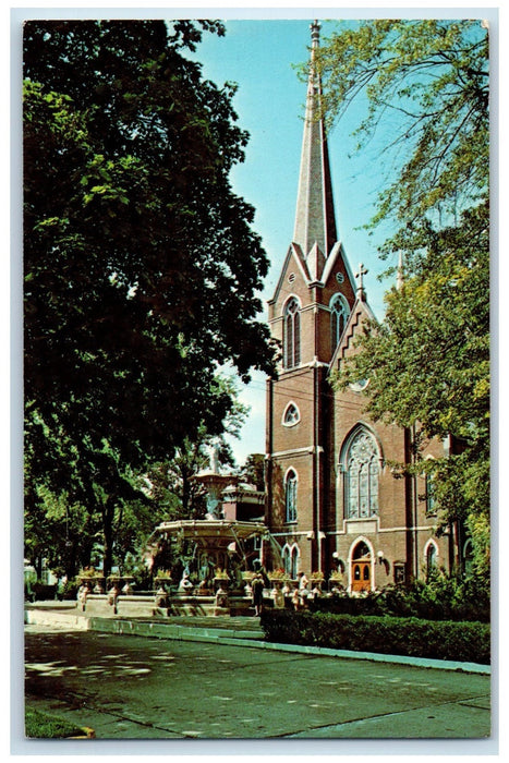 c1960's Trinity Methodist Church Exterior Roadside Madison Indiana IN Postcard