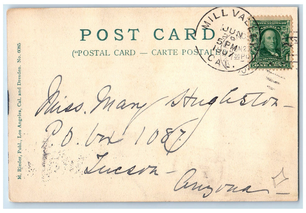 1907 Mt. Tamalpais Railway The Crookedest Railroad View Marin County CA Postcard