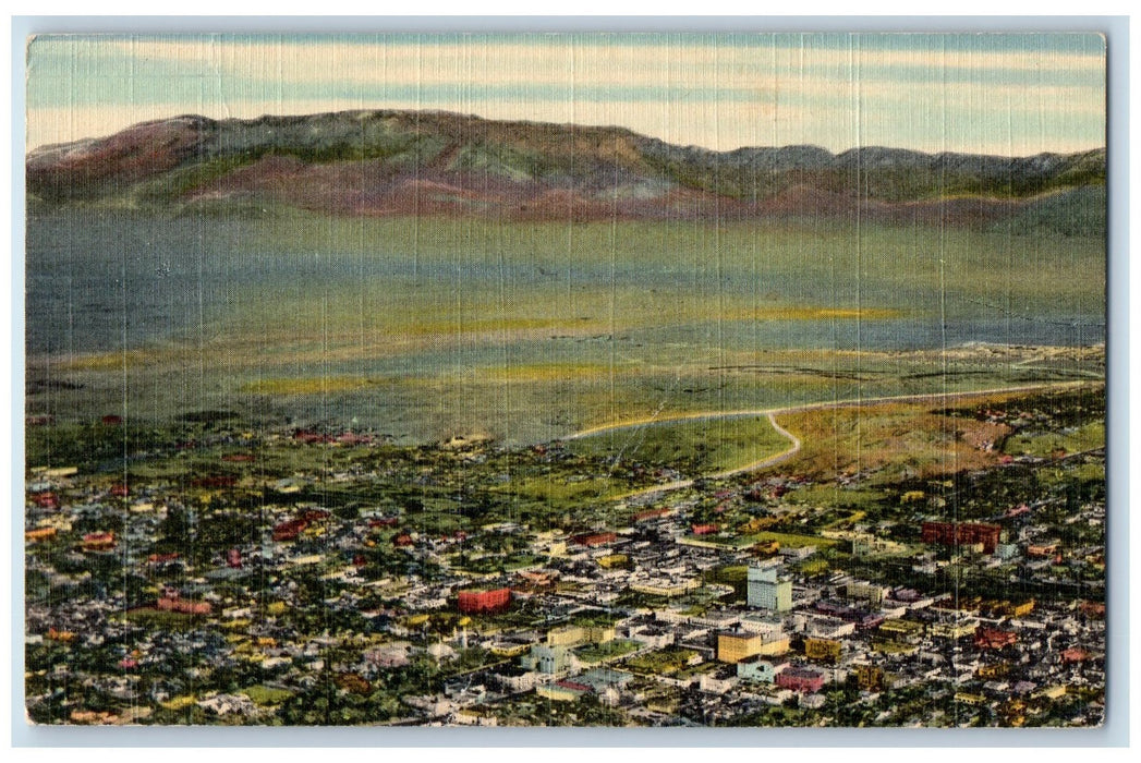 1951 Skyline Of City and Sandia Mountains Albuquerque New Mexico NM Postcard