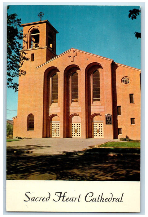 c1960s Sacred Heart Cathedral Exterior Roadside Gallup New Mexico NM Postcard