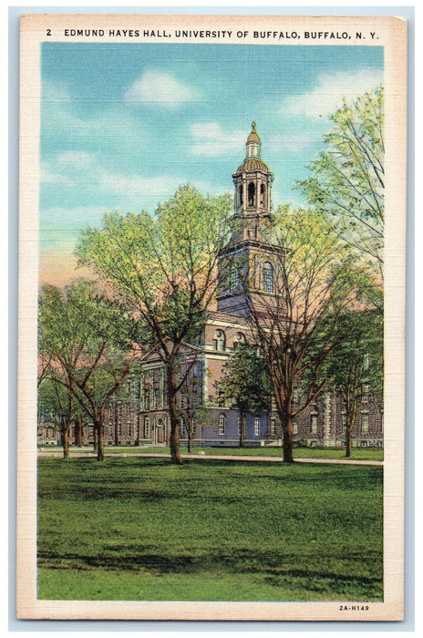 c1940s Edmund Hayees Hall University Of Buffalo Buffalo New York NY Postcard