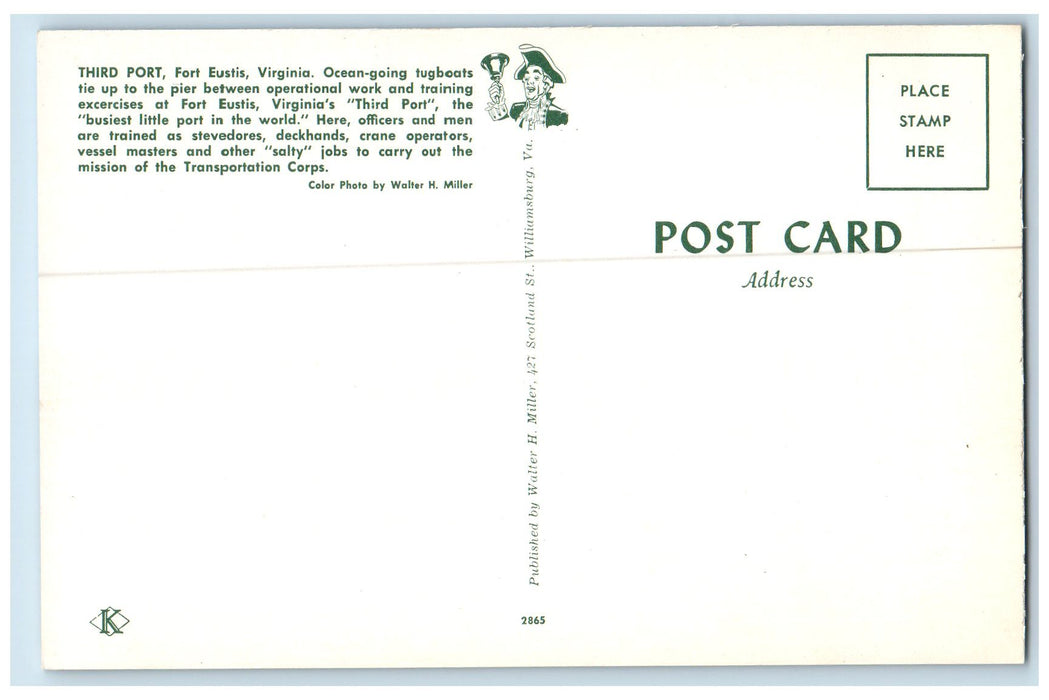 c1960s Third Port Scene Busiest Little Port In The World Fort Eustis VA Postcard