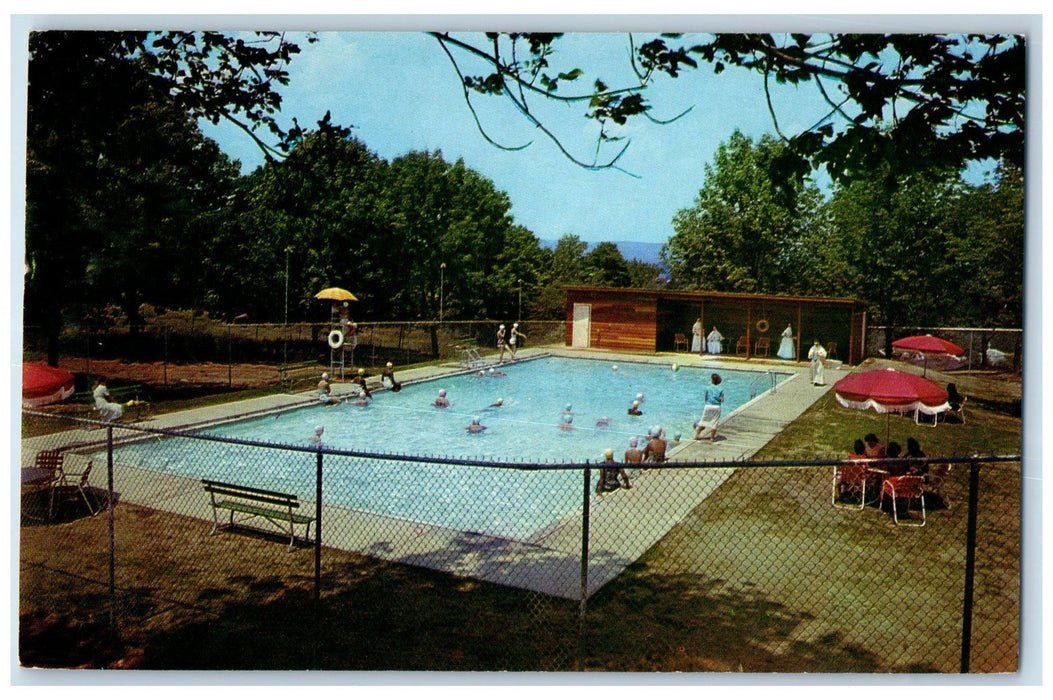 1959 Villa Loreto School Swimming Pool & Cabana For Girls Peekskill NY Postcard