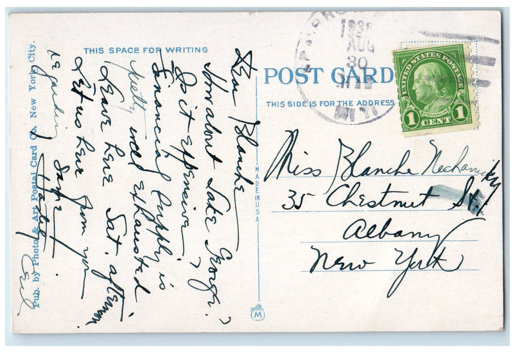 1938 Bathing Scene Eddy Farm Boating Guests Sparrowbush New York NY Postcard