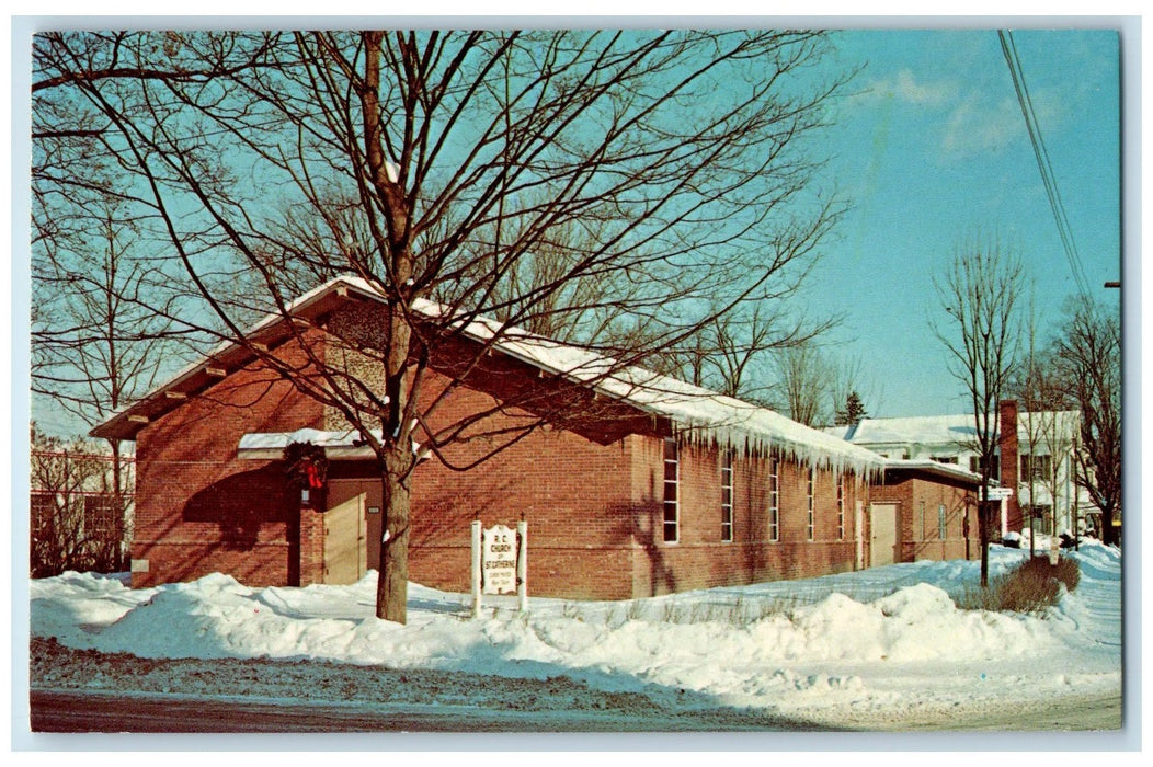 c1950 St. Catherine's Church Christmas Season 1967 Winter Middleburg NY Postcard